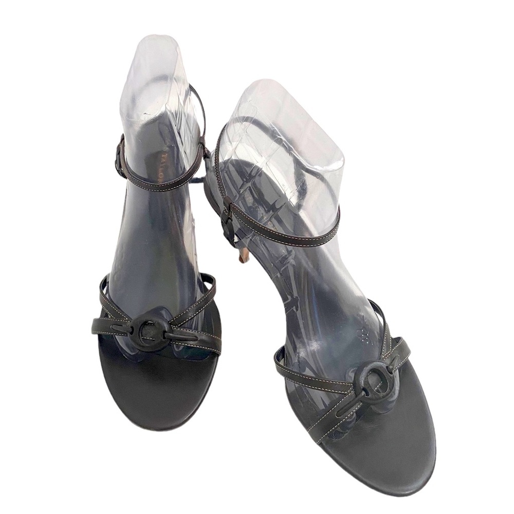 Ann Taylor Olivier Espresso Adjustable Ankle Strap Heels, Size 9 1/2